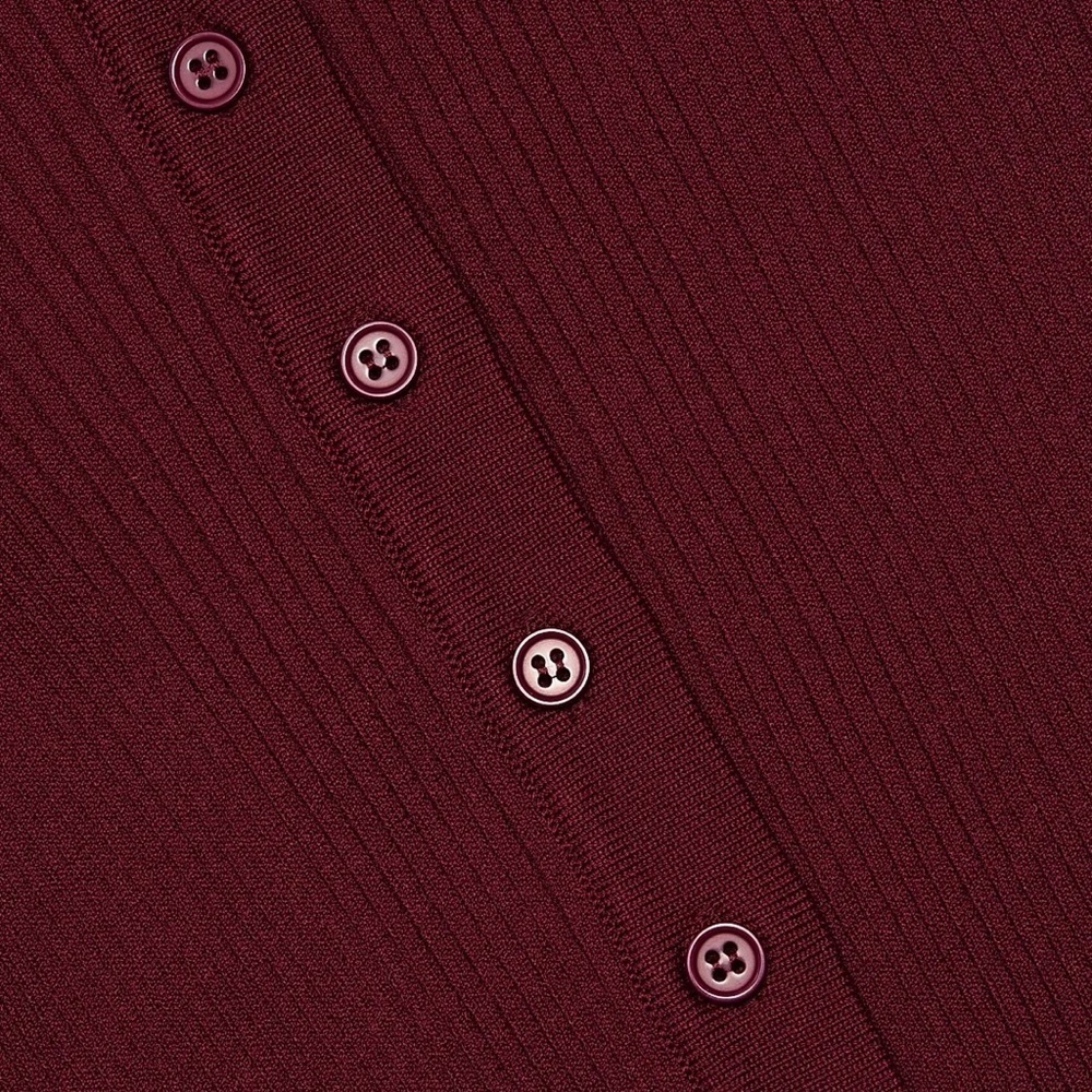 Staud Shoko Rib-Knit Button-Front Maxi Dress in crimson color - Picture 6 of 8